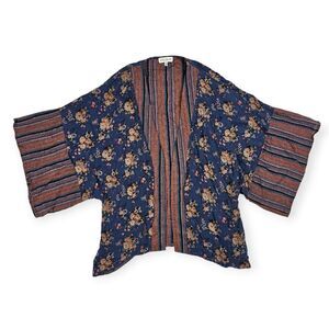 Tassels N Lace Floral Serape Oversized Shaw‎ Cardigan Women's Size Small